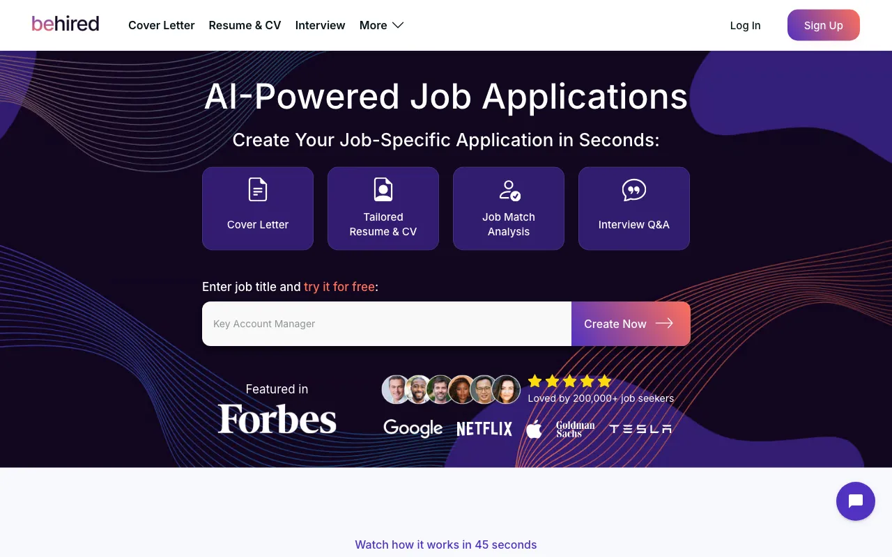 Behired — preview screenshot