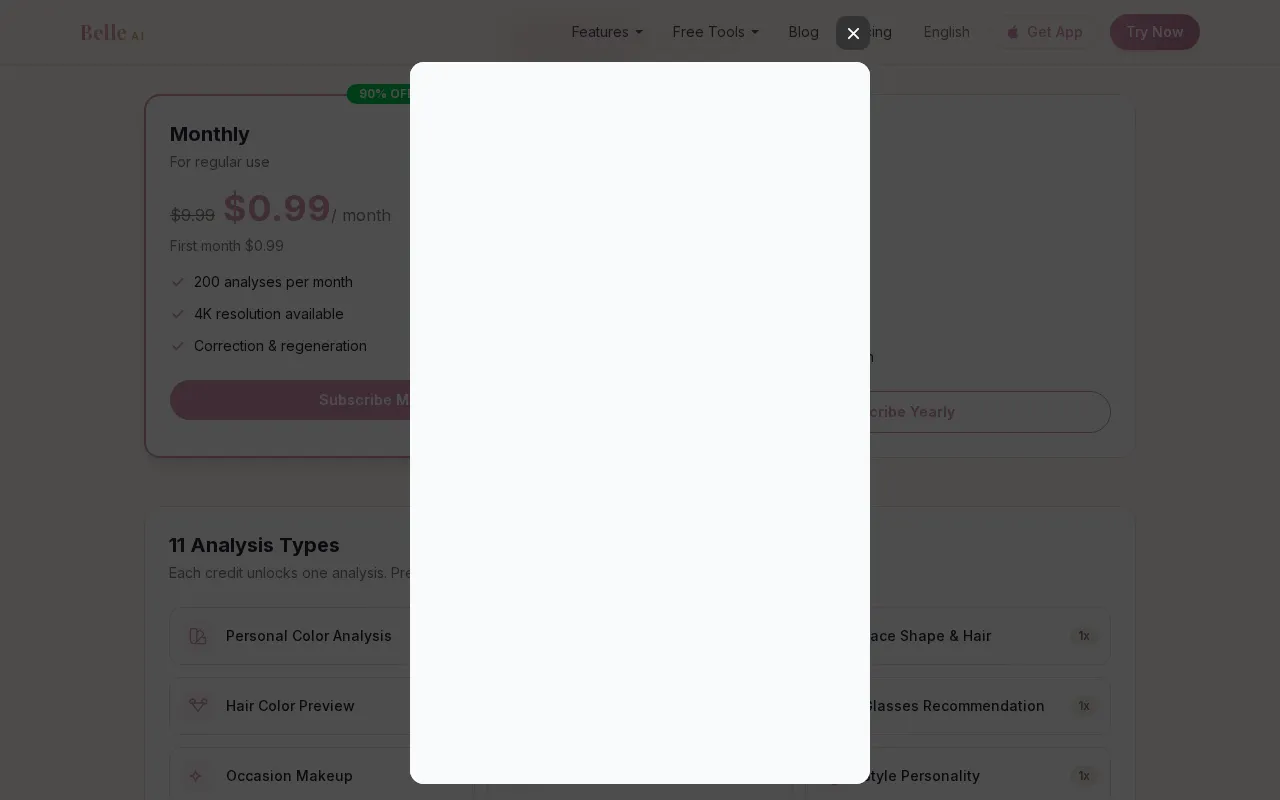 Belle AI — pricing page