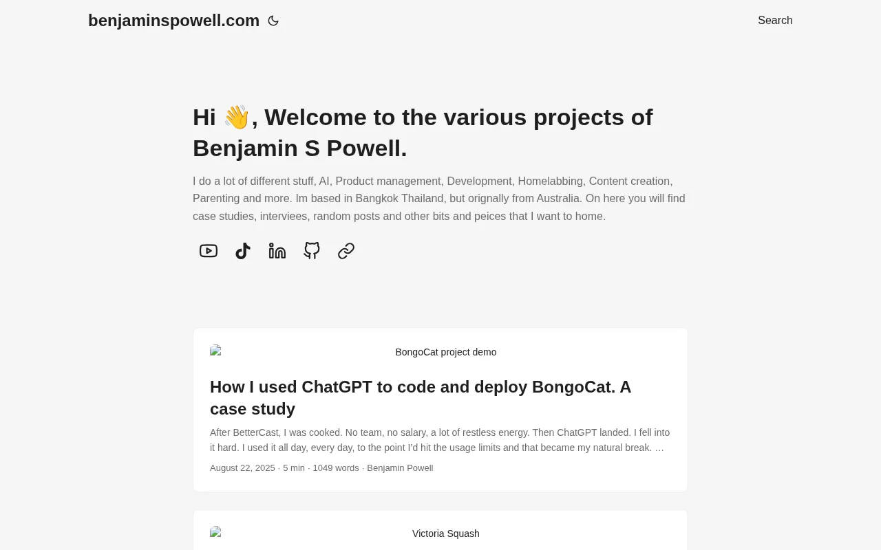 benjaminspowell.com — preview screenshot