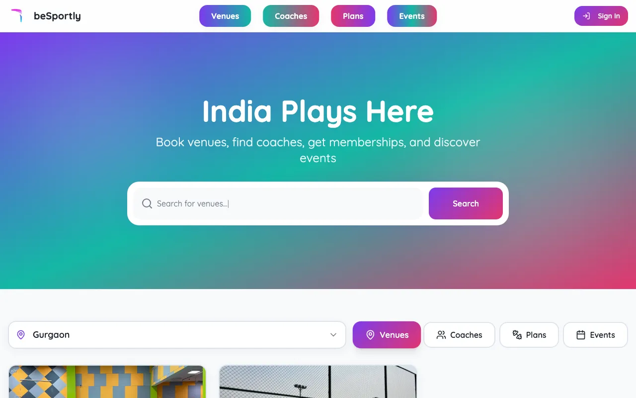 beSportly — preview screenshot