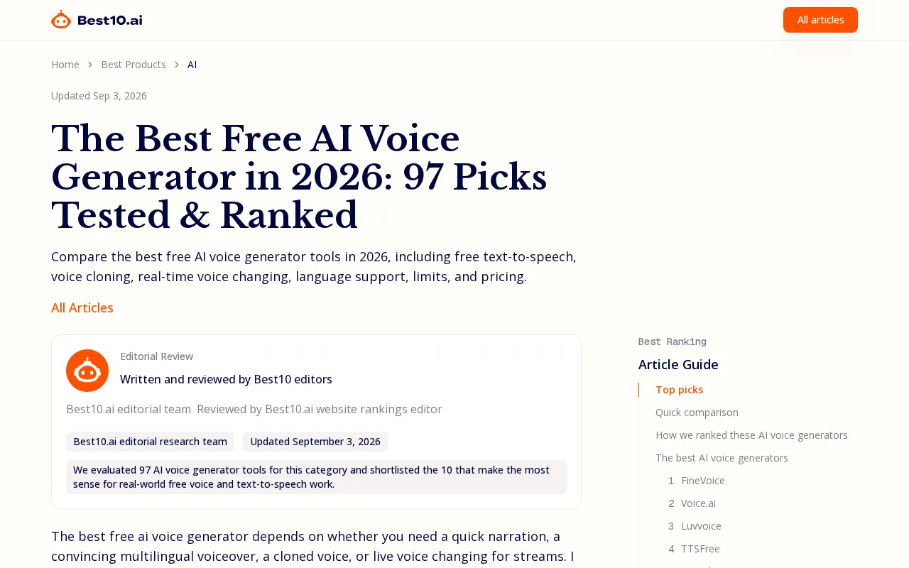 Best10.ai — pricing page