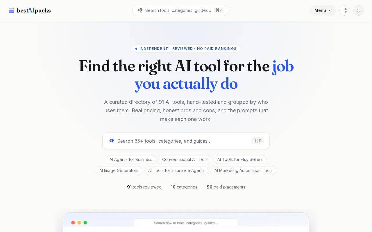bestAIpacks — preview screenshot