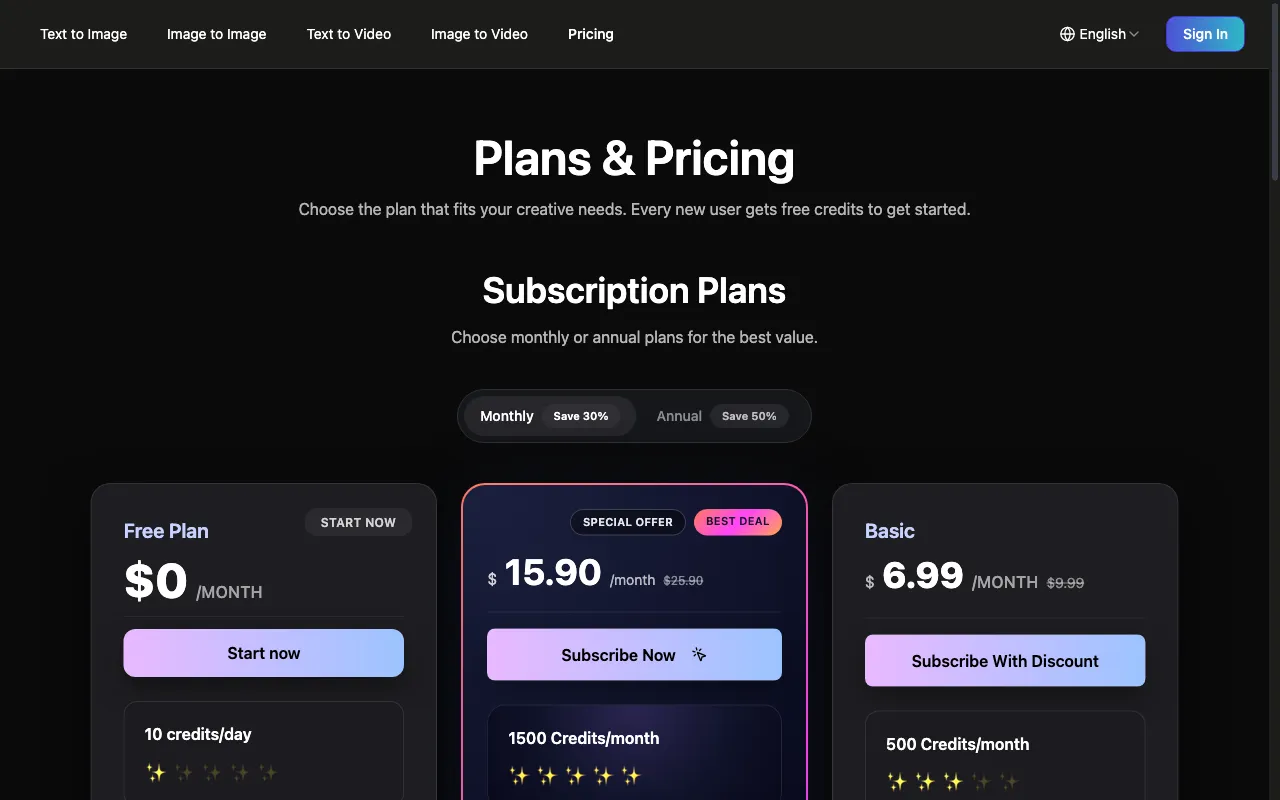 BestMaker AI — pricing page