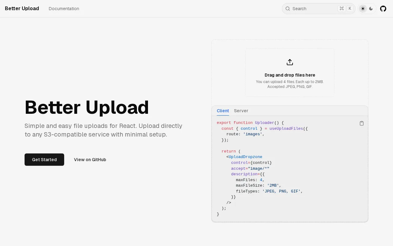 Better Upload — preview screenshot