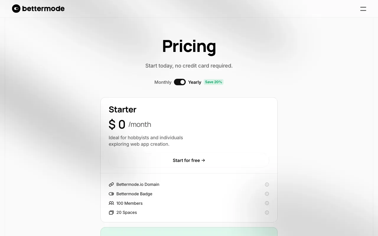 Bettermode — pricing page