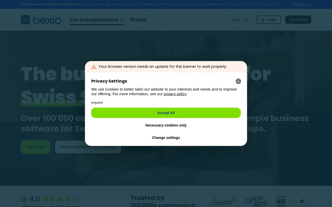 Bexio — preview screenshot