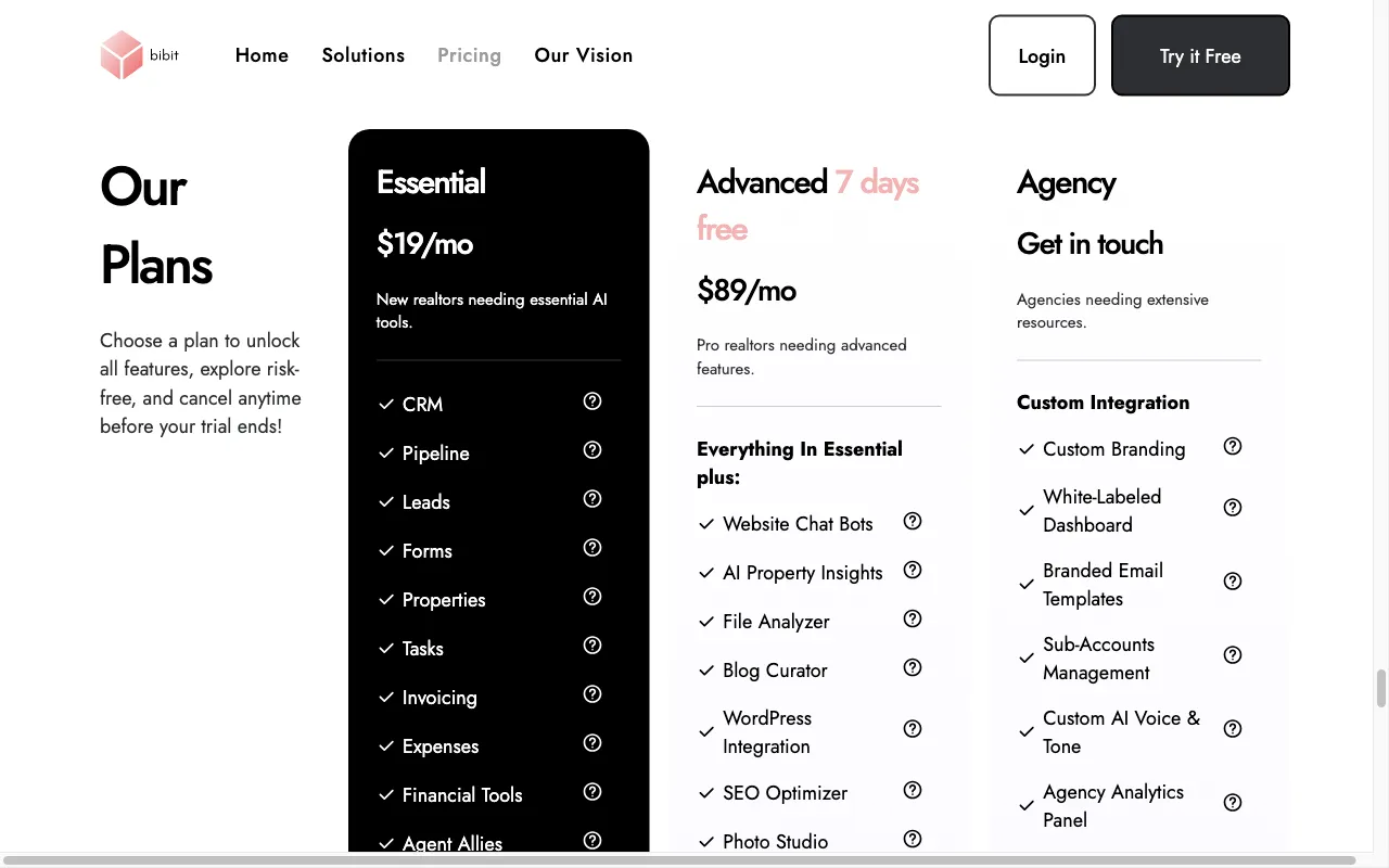 Bibit AI — pricing page