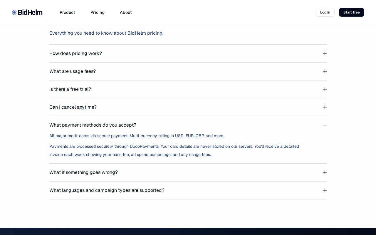 BidHelm — pricing page