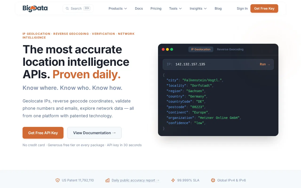 Bigdatacloud — preview screenshot