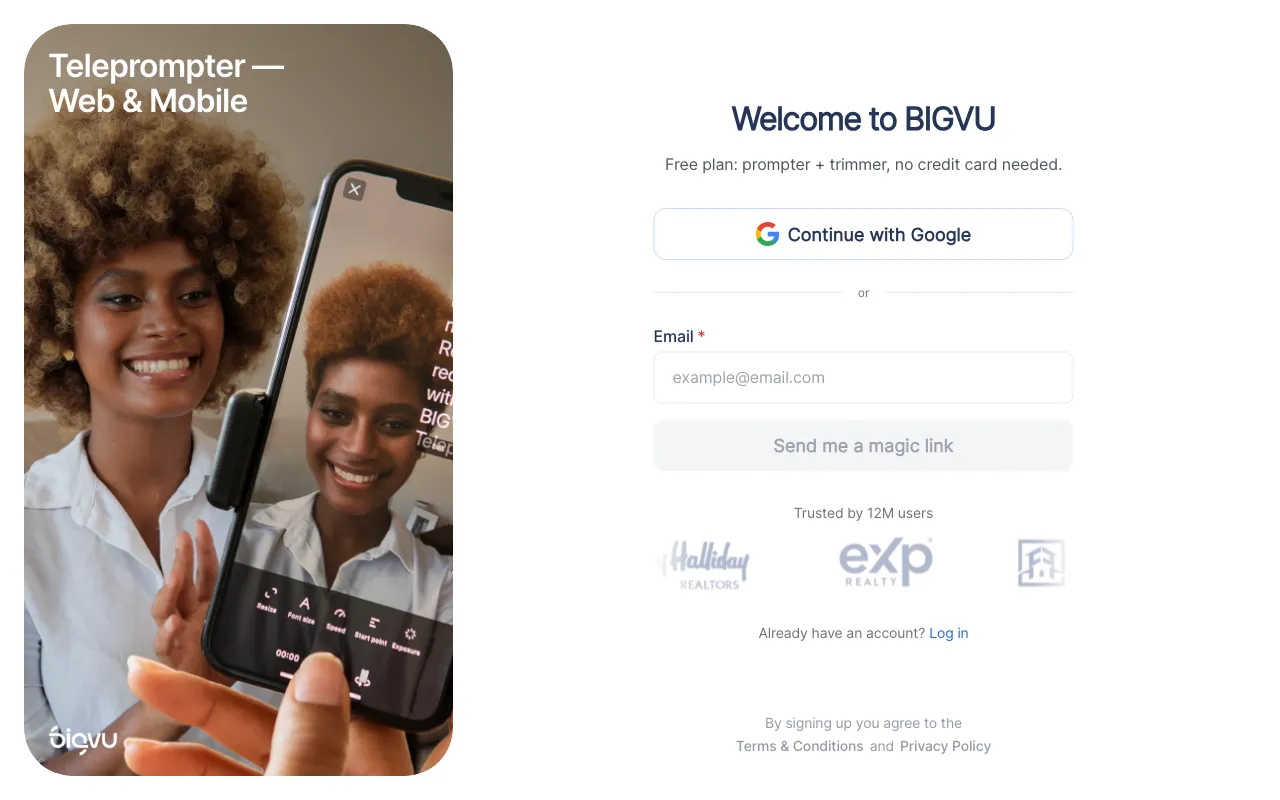 BIGVU — preview screenshot