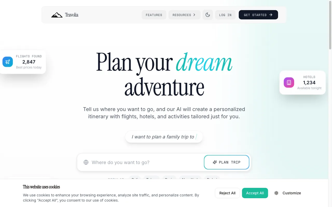 Travolia — preview screenshot