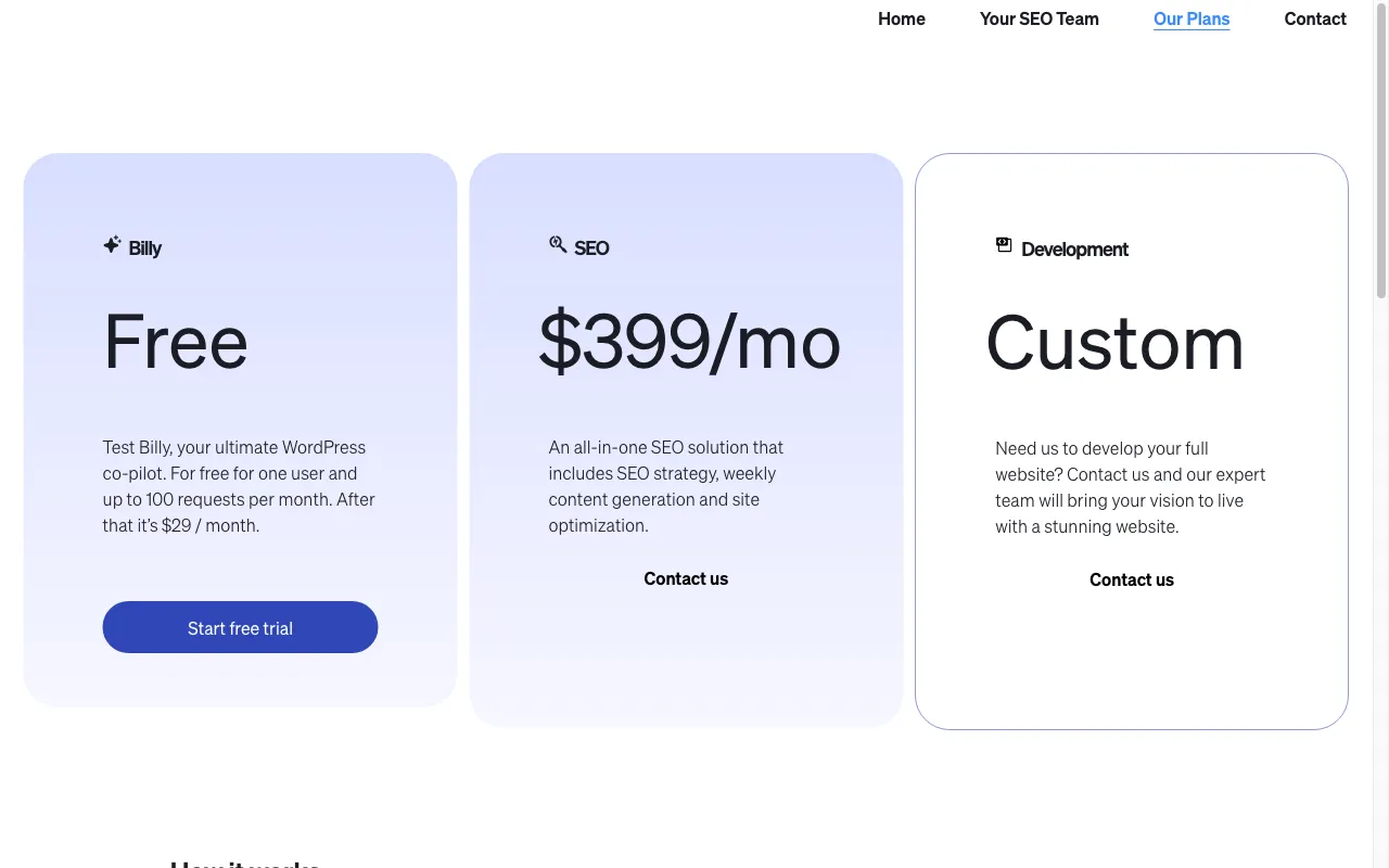 Build It For Me — pricing page
