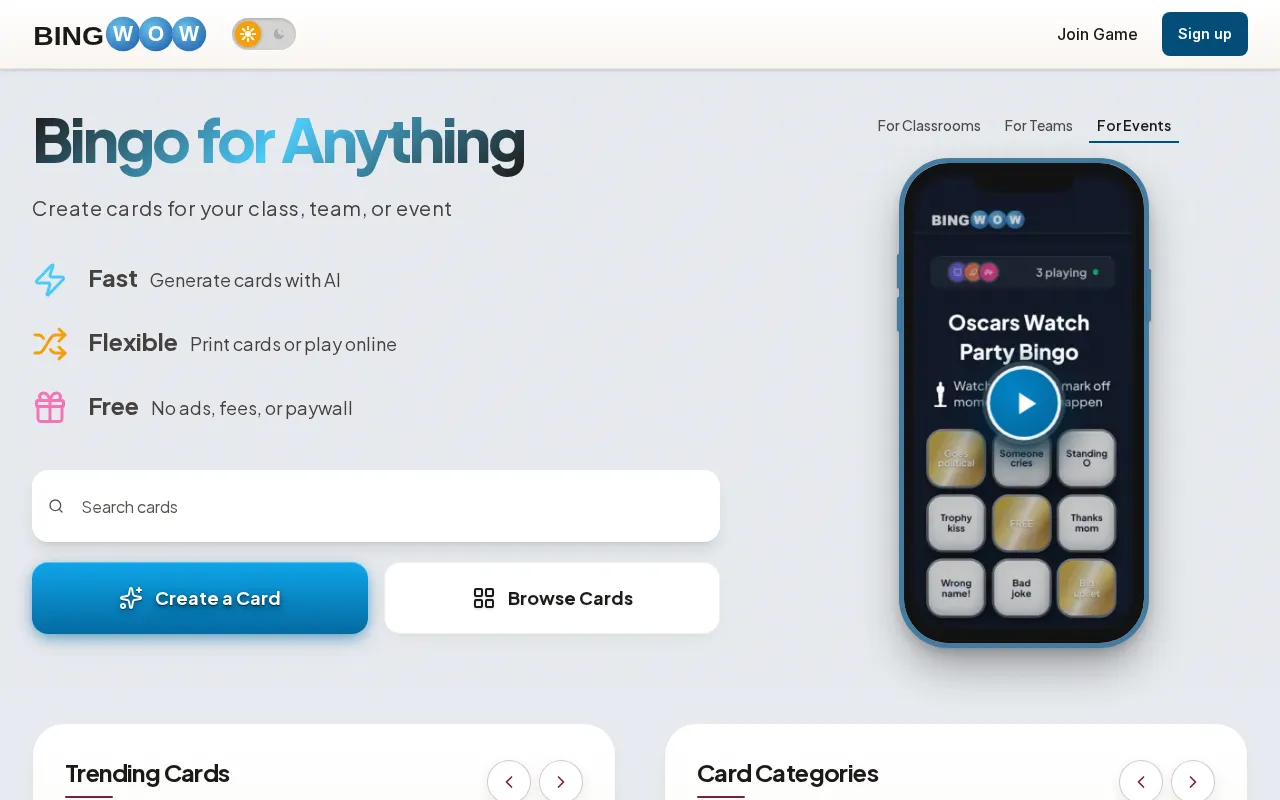BingWow — preview screenshot