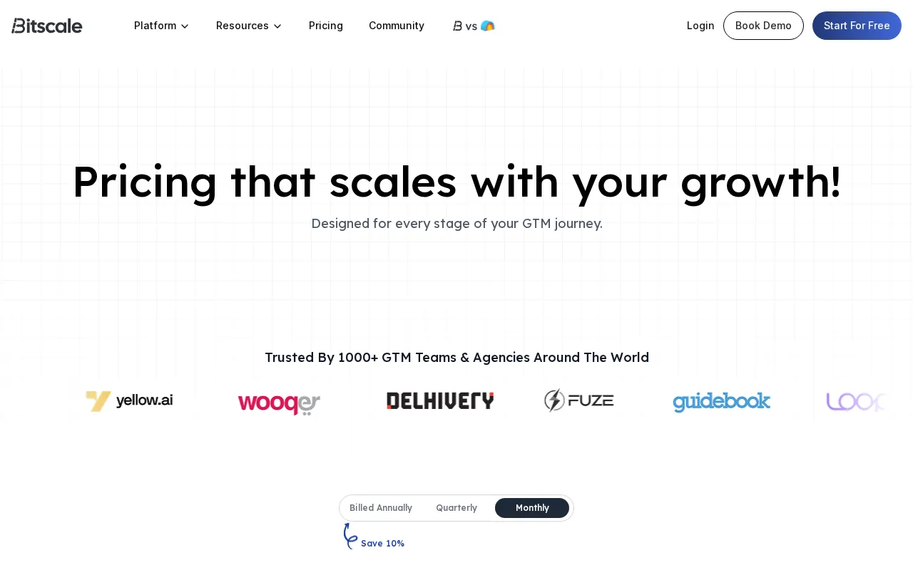 Bitscale — pricing page