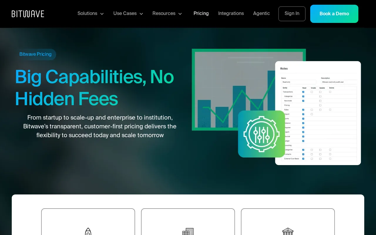 Bitwave Agentic — pricing page