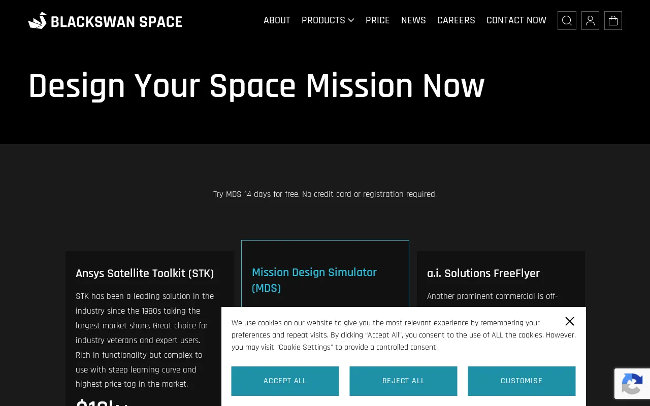 Blackswan Space — pricing page