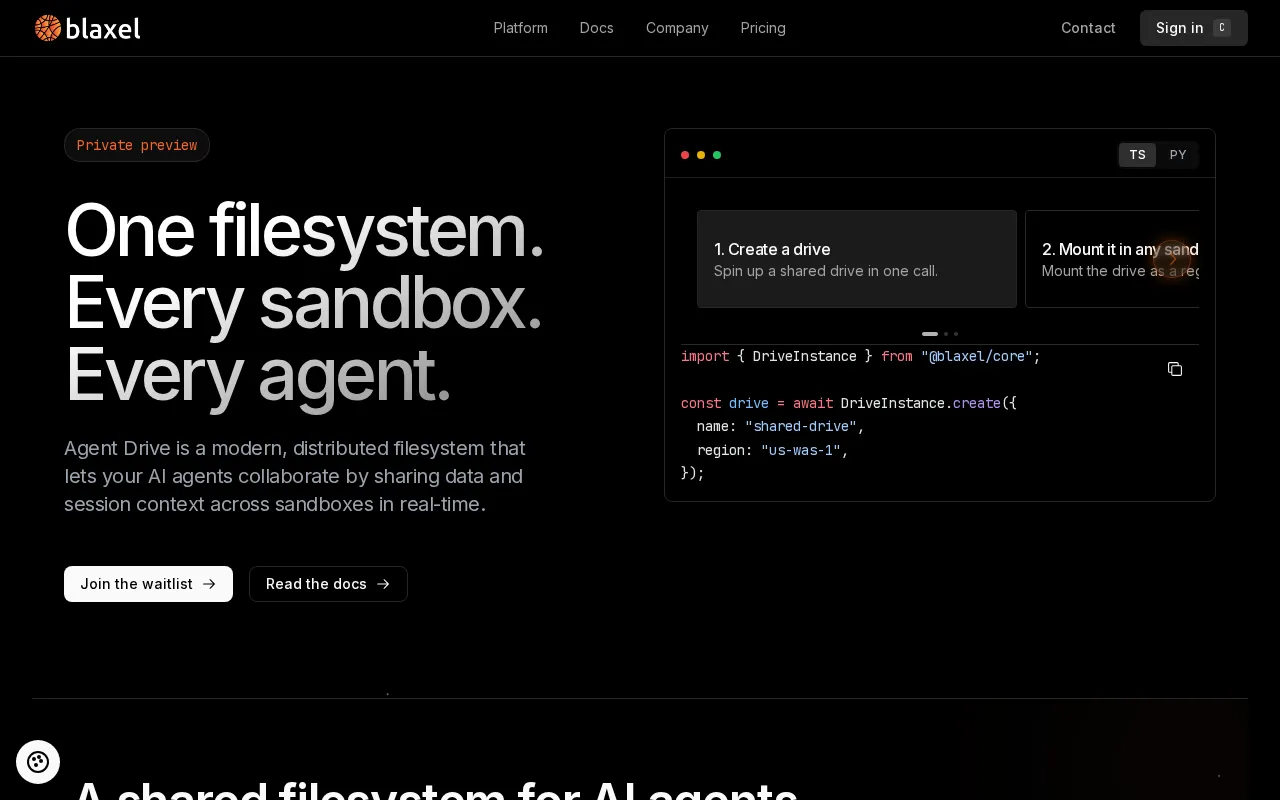 Blaxel Agent Drive — preview screenshot