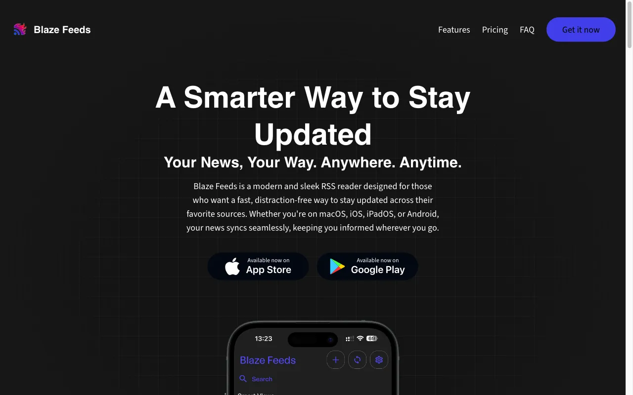 Blaze Feeds — preview screenshot