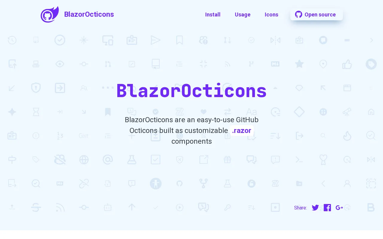 BlazorOcticons — preview screenshot