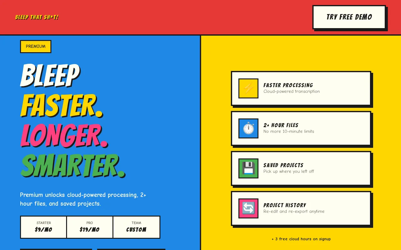 Bleep That Sh*t! — pricing page