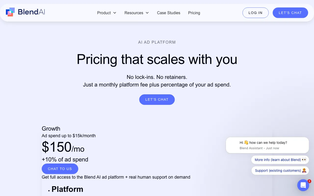 Blend AI — pricing page