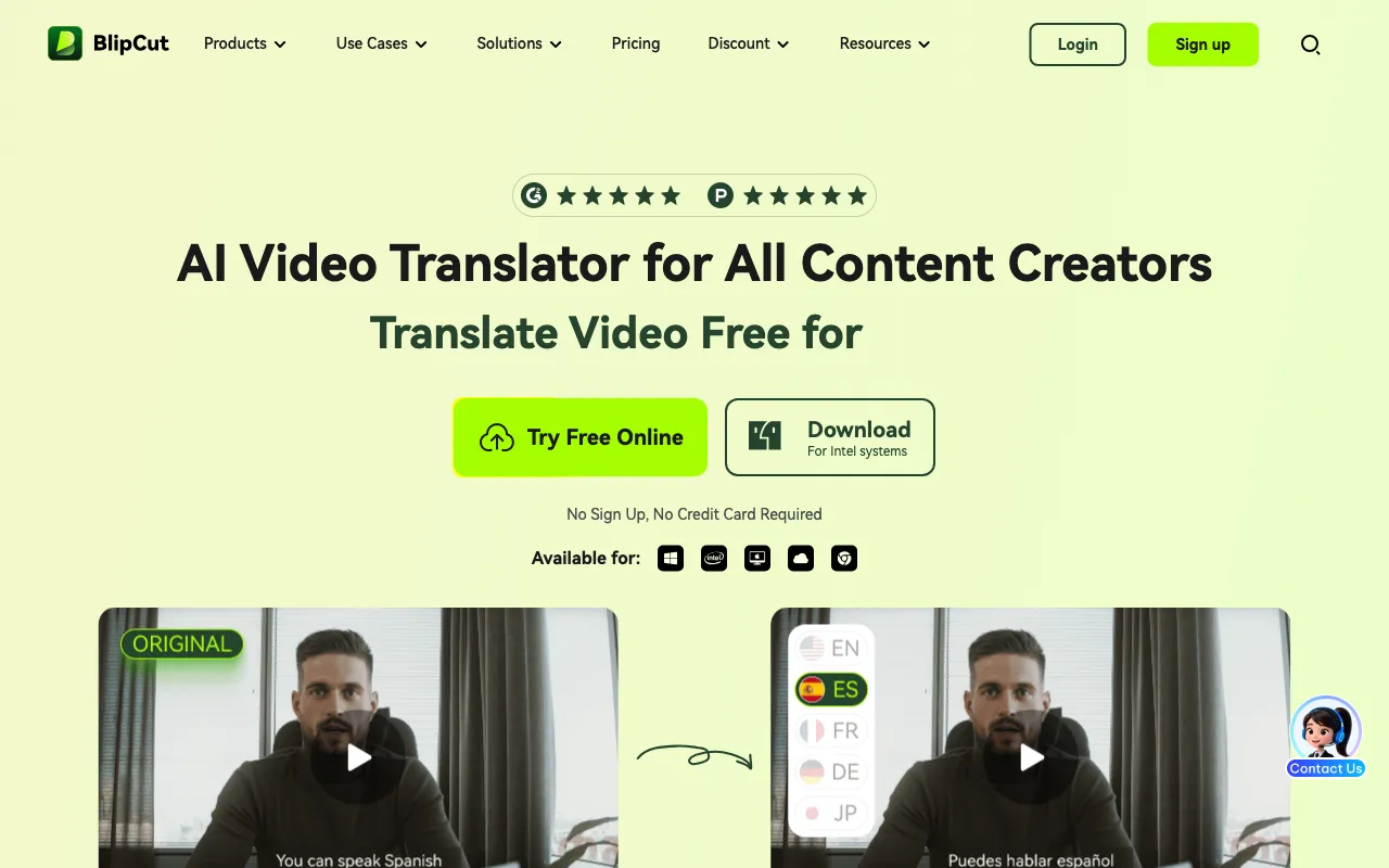 BlipCut AI Video Translator — preview screenshot
