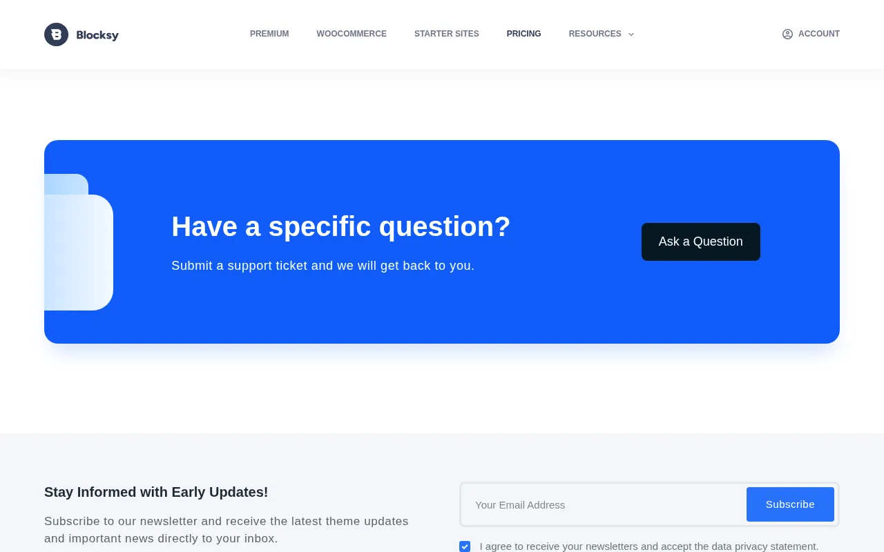 Blocksy — pricing page