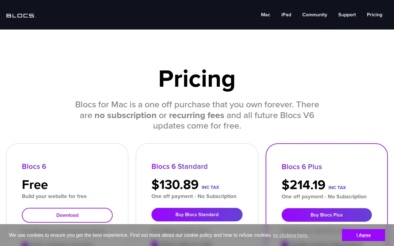 Blocs — pricing page