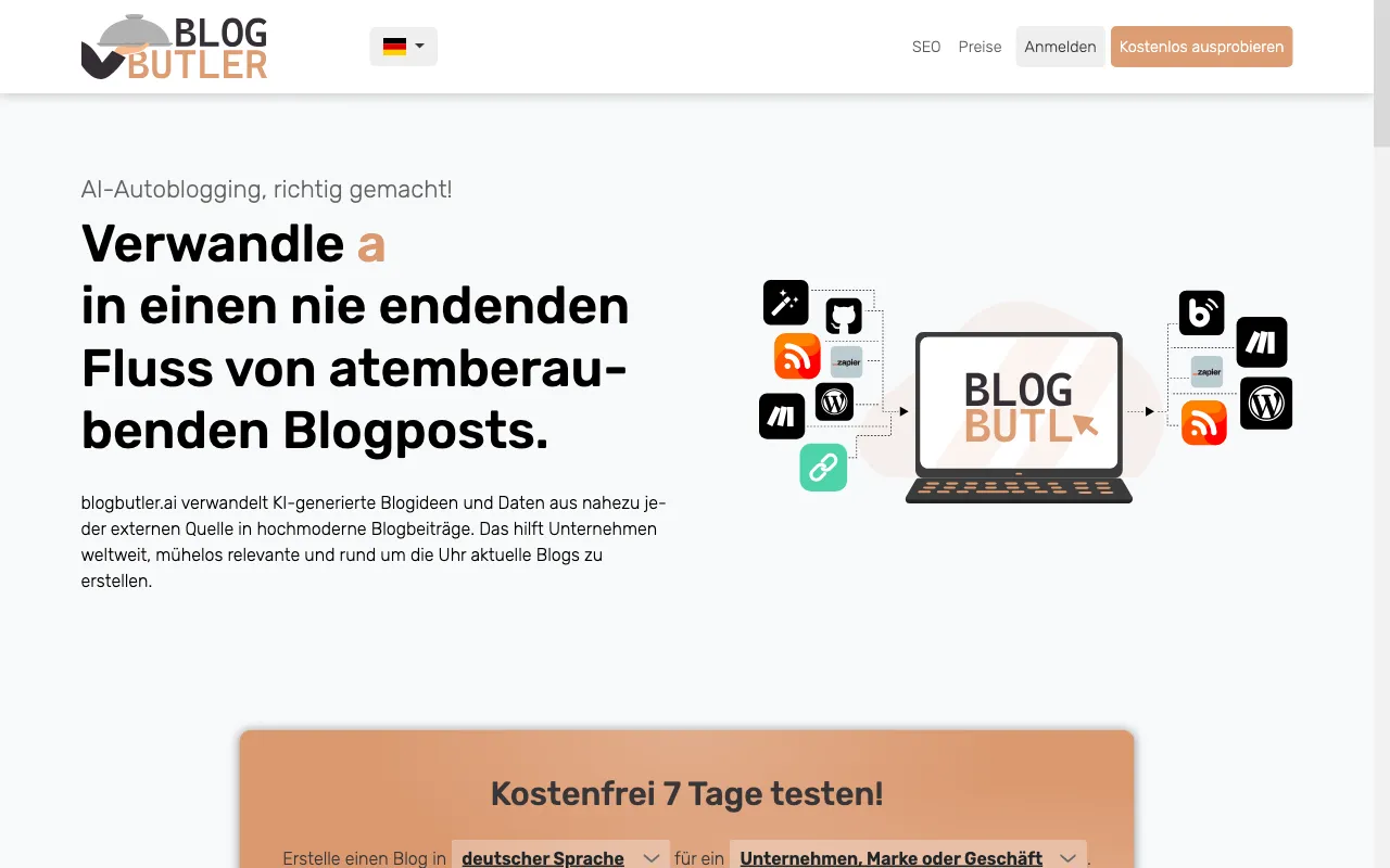 Blogbutler Ai — preview screenshot
