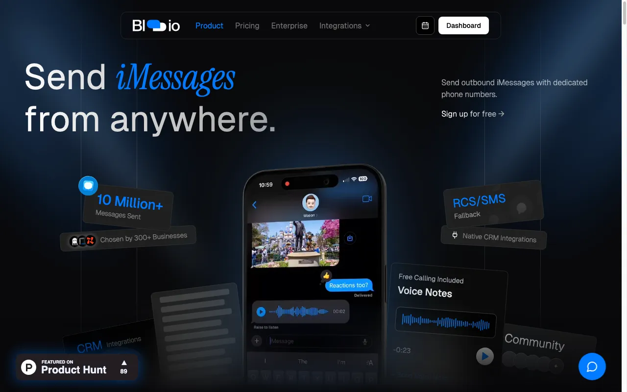 Blooio — pricing page