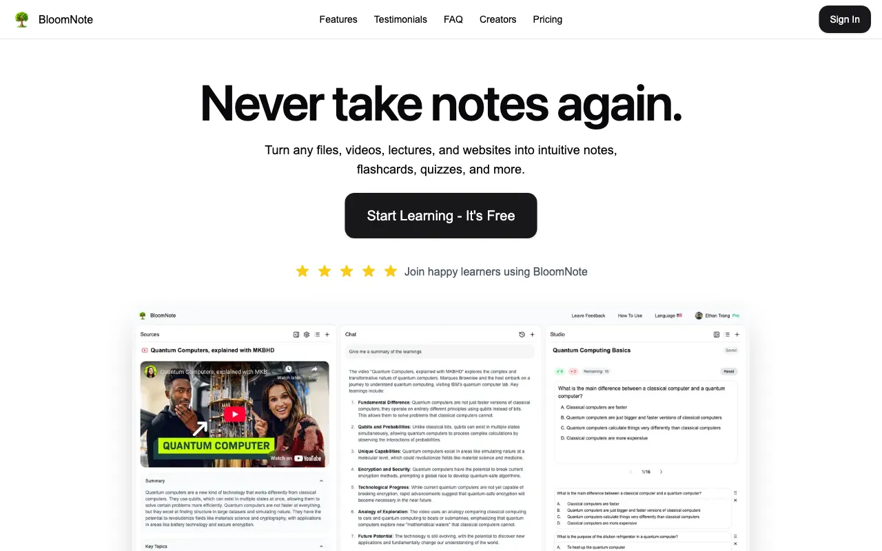 BloomNote — preview screenshot