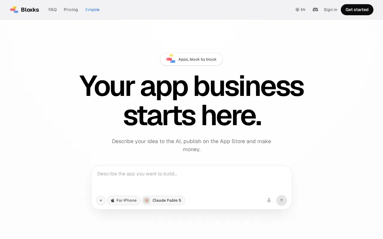 Bloxks — pricing page