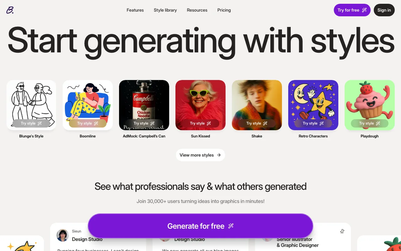 Blunge — preview screenshot
