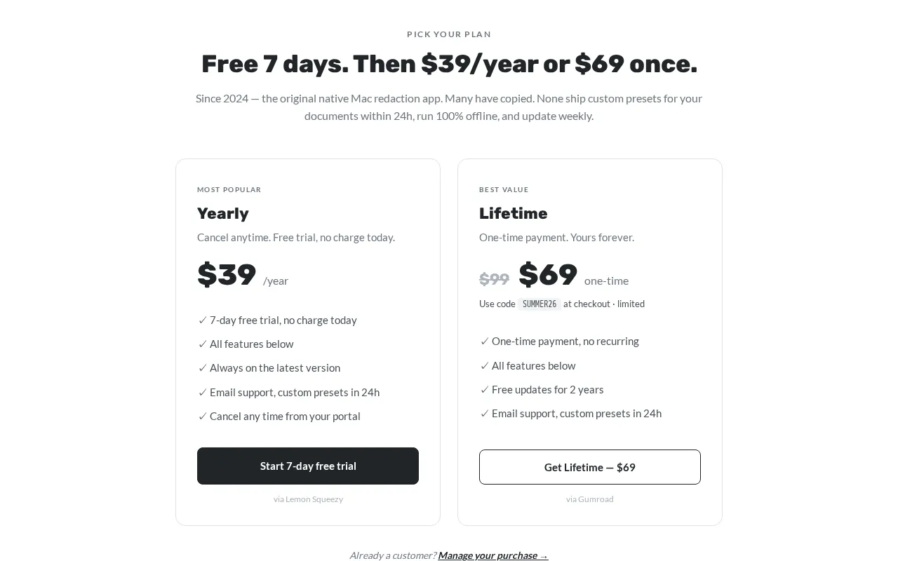 BlurData — pricing page