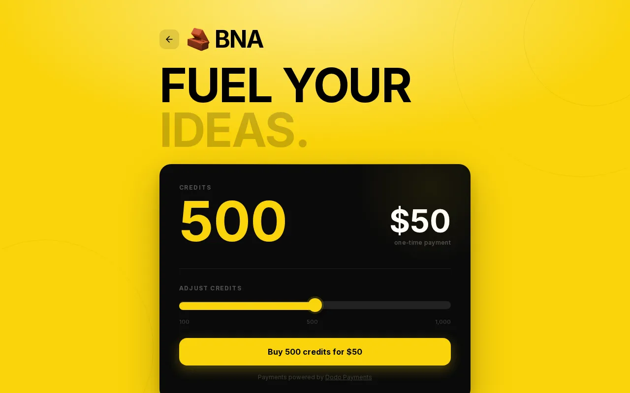 BNA — pricing page
