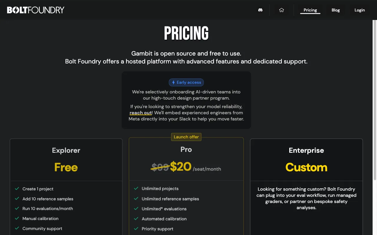Bolt Foundry — pricing page