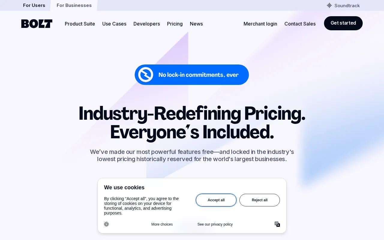 Bolt — pricing page