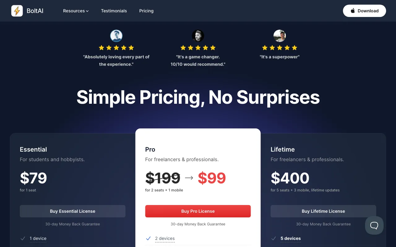 boltai.com — pricing page