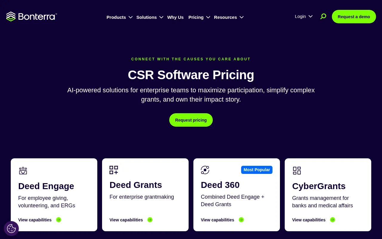 Bonterra — pricing page
