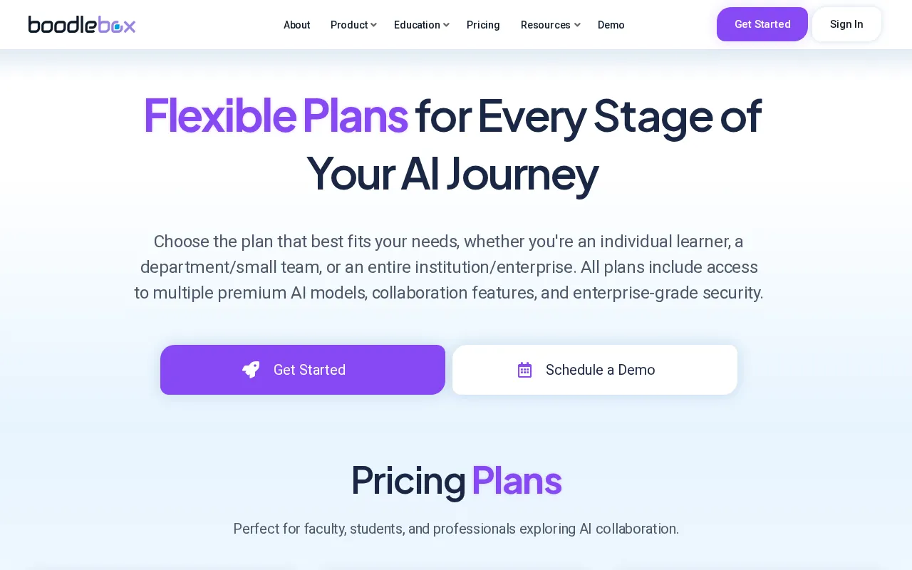 BoodleBox — pricing page