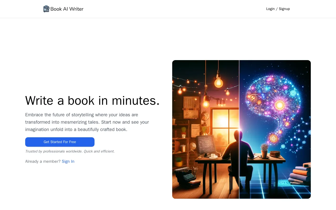 Book AI Writer — preview screenshot