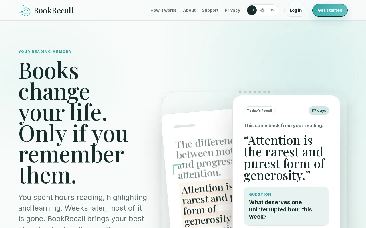 BookRecall — preview screenshot