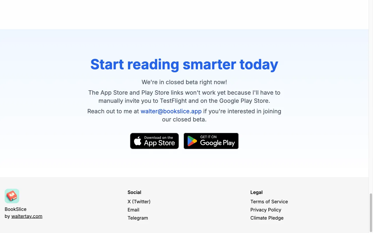 BookSlice — pricing page