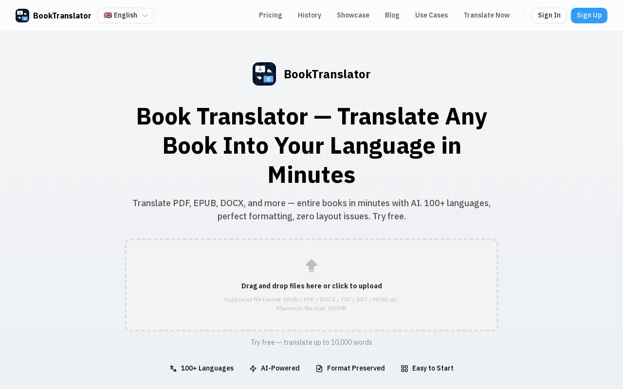 BookTranslator — preview screenshot