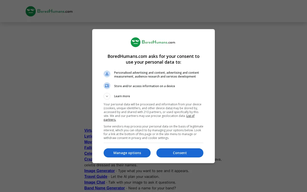 BoredHumans.com — preview screenshot