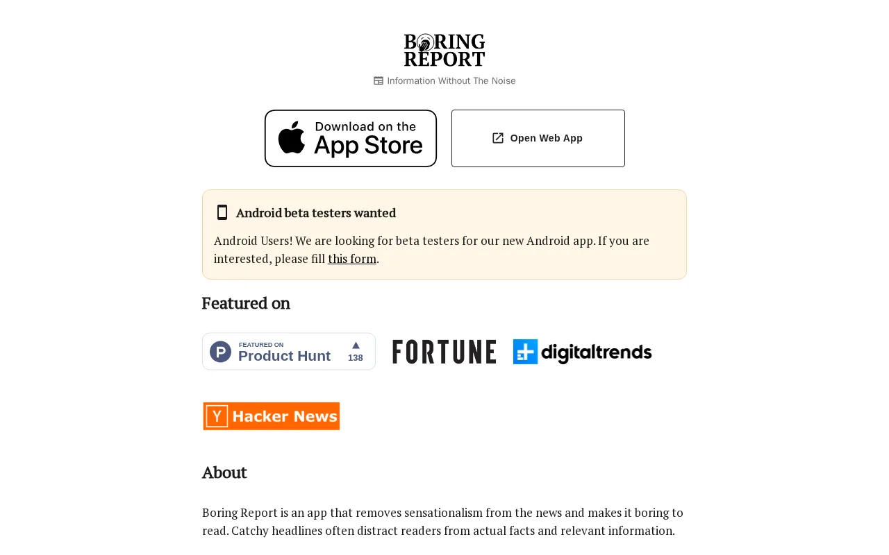 Boring Report — preview screenshot