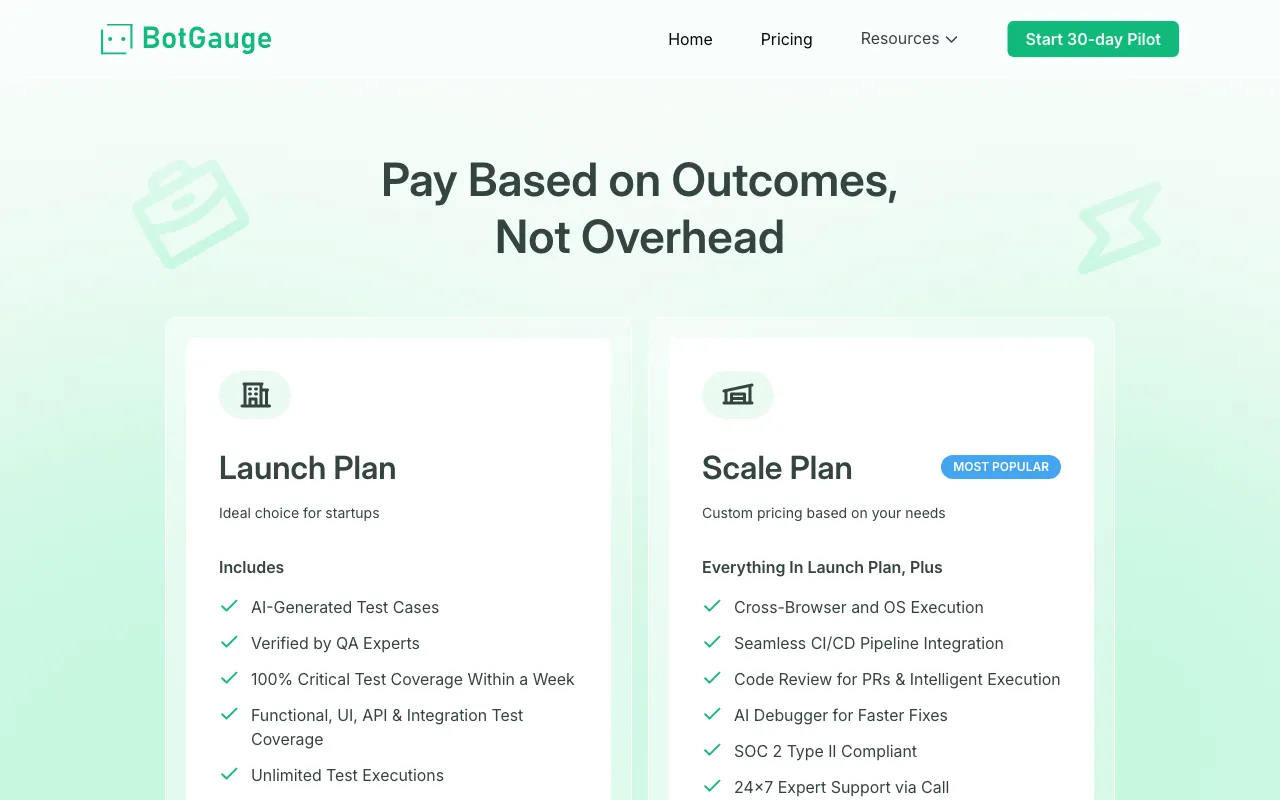 BotGauge — pricing page