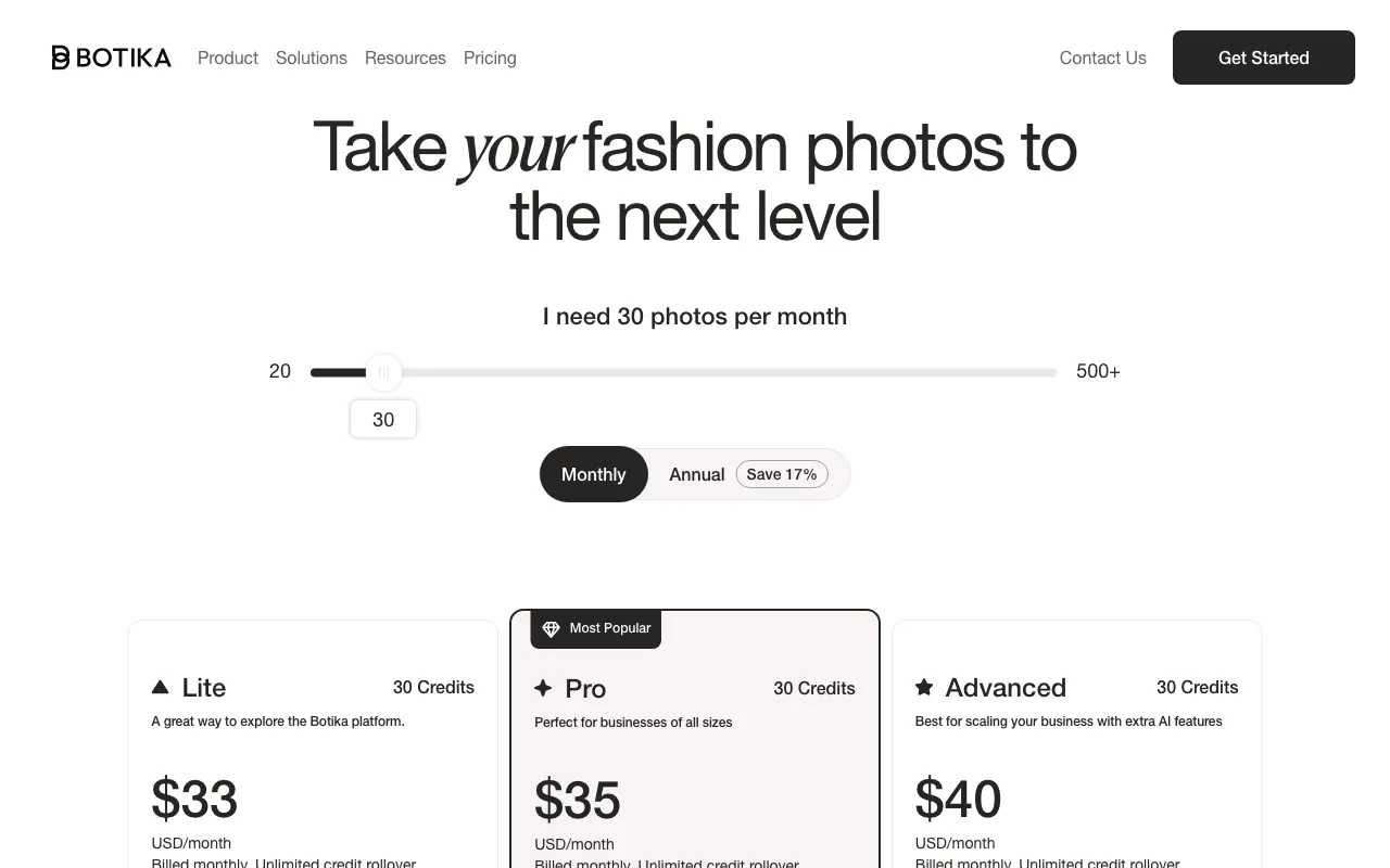 Botika — pricing page