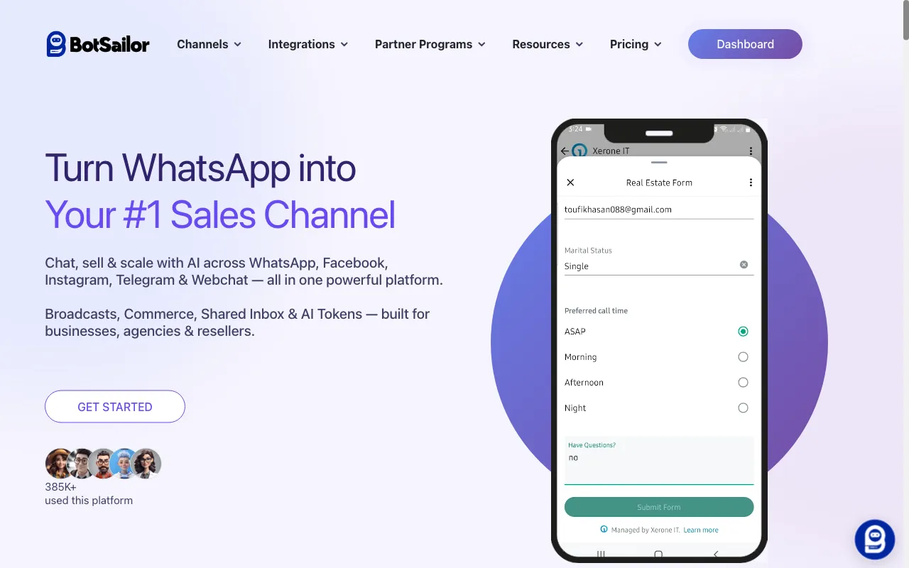 BotSailor — preview screenshot