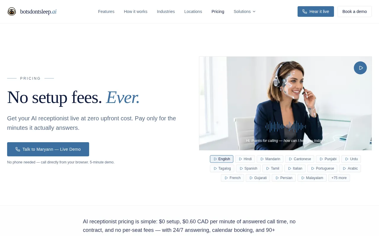 BotsDontSleep — pricing page